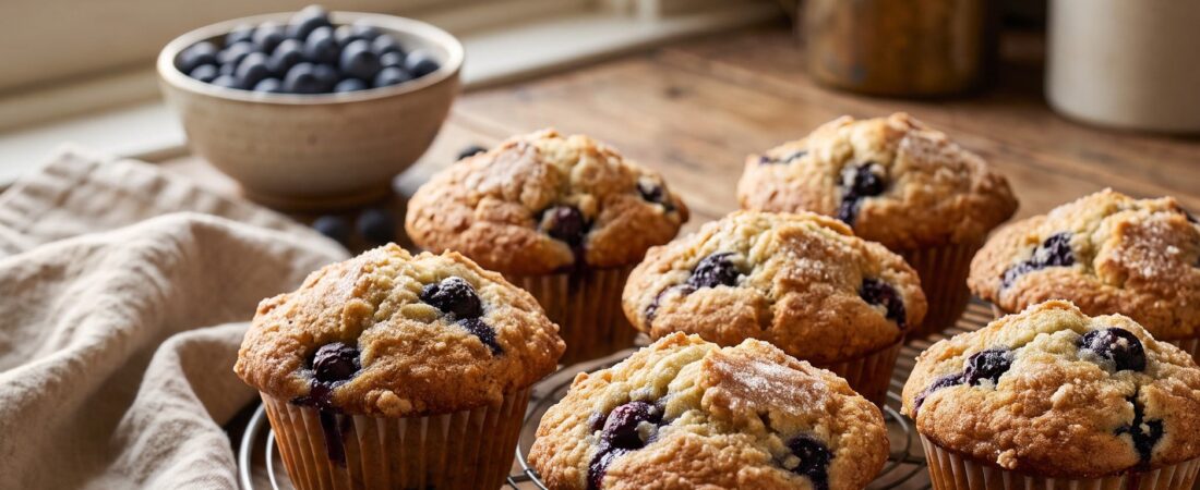 Sourdough Blueberry Muffins