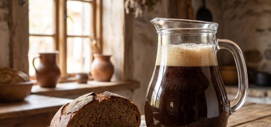 Traditional Dark Rye Bread Kvass